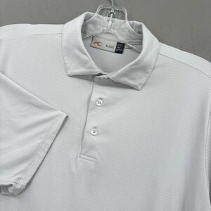 KJUS Polo Shirt Mens Large Gray Preston Grid UPF 50+ Golf Stretch Comfort Fit